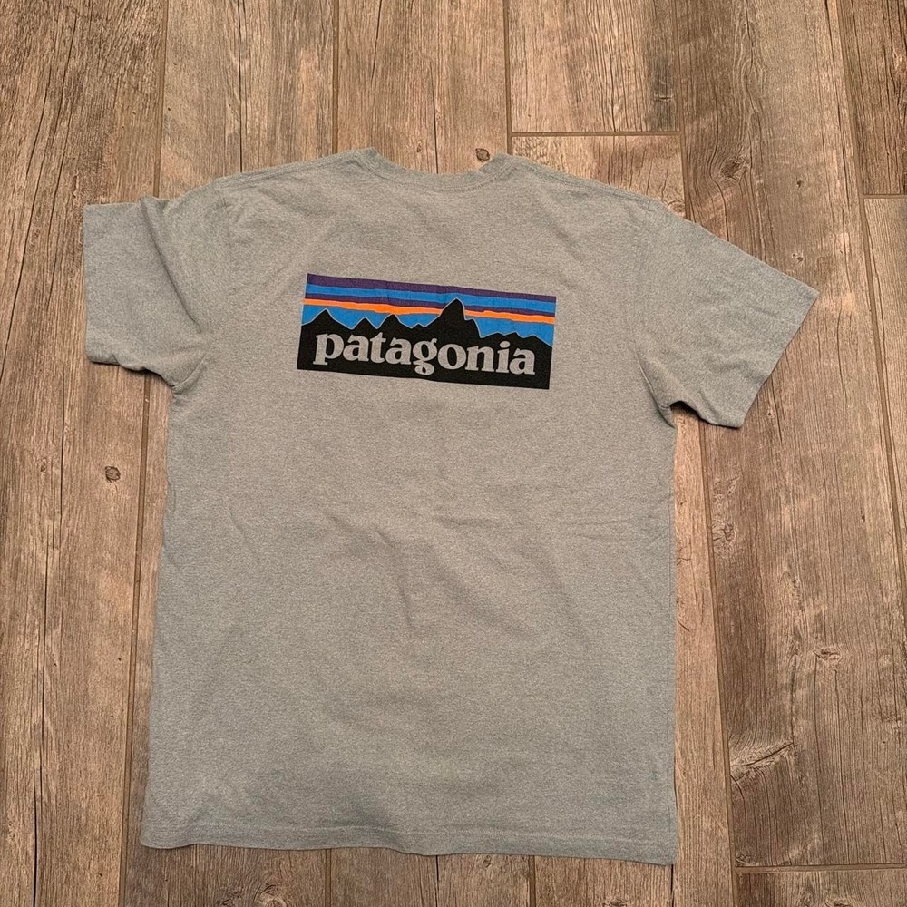Patagonia P-6 Fitz Roy Logo Responsibili-Tee Gray T-Shirt Men's Large